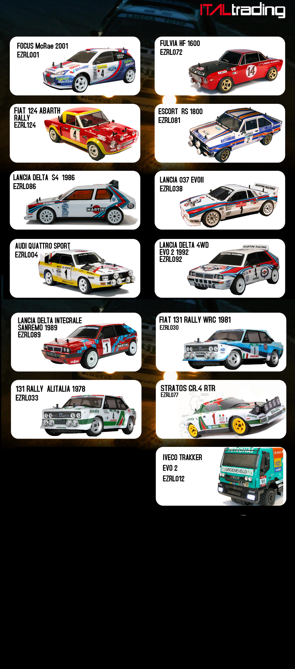 elenco modelli the rally legends by italtrading